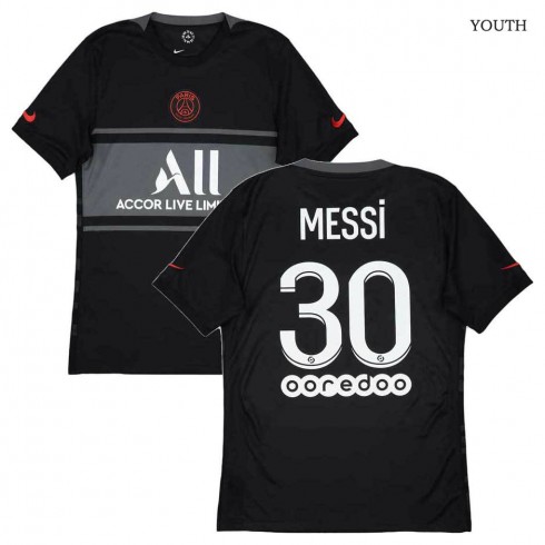 2021-22 Paris Saint Germain Third Youth Shirt Messi #30